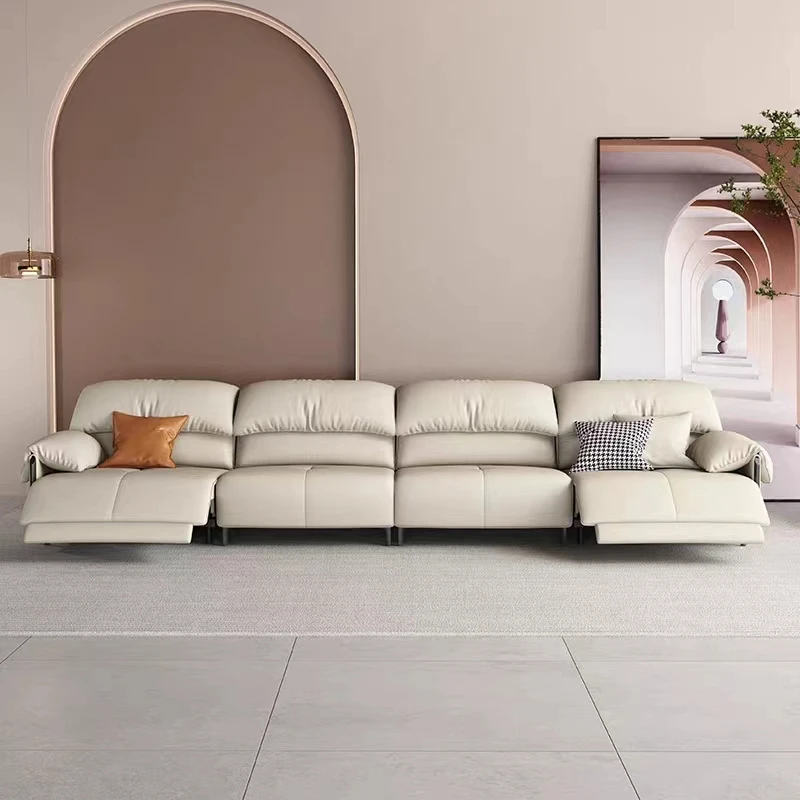 Hot Sale Genuine Leather Recliner 3 Seat Motor Power Lift Reclining Sectional Sofas