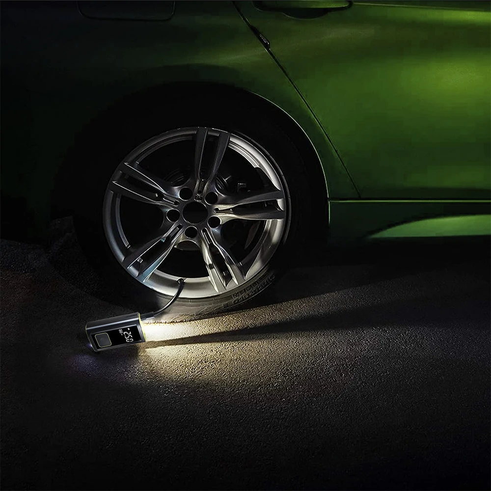 LED Light Rechargeable Car Air Compressor with Power Bank Tire Inflator and Tire Pressure Monitor