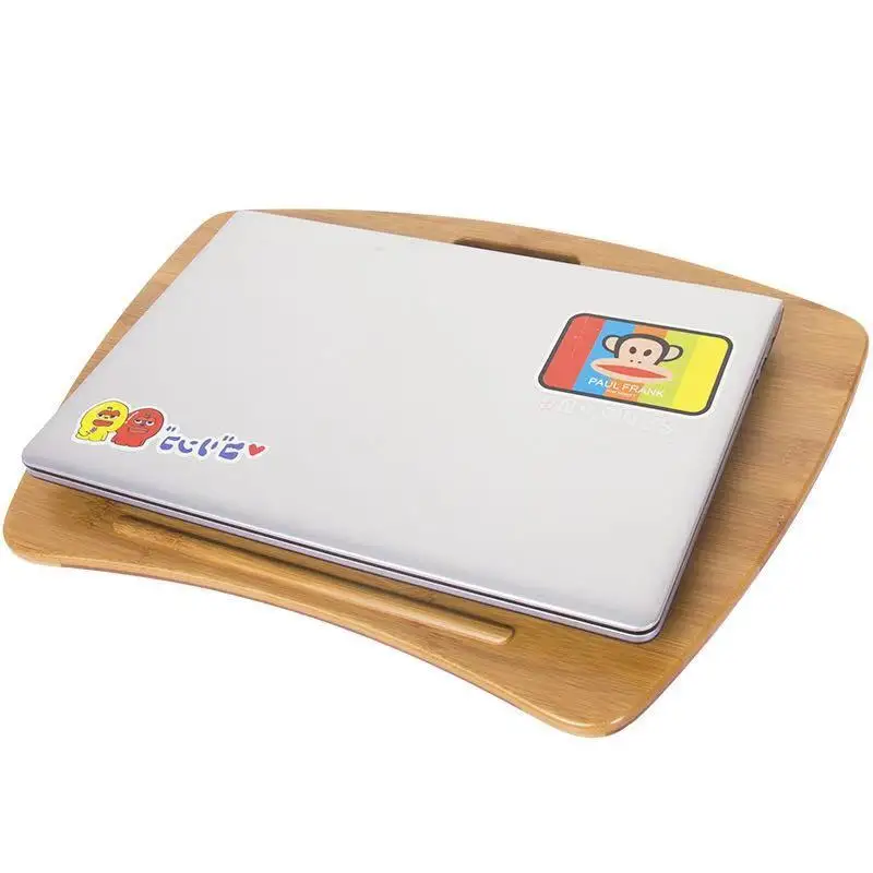 High Quality Portable Laptop Table Anti-Slip Stopper On Bed And Sofa Laptops Phone Holder Bamboo Lap Desk With Pillow Cushion