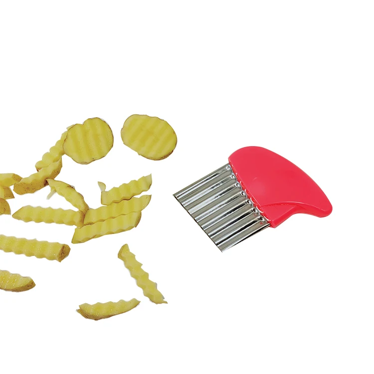 Tuoda06 Hot Selling Stainless Steel Blade Fruit Vegetable Crinkle Cutter Wavy Chopper French Fry Potato Chip Slicer