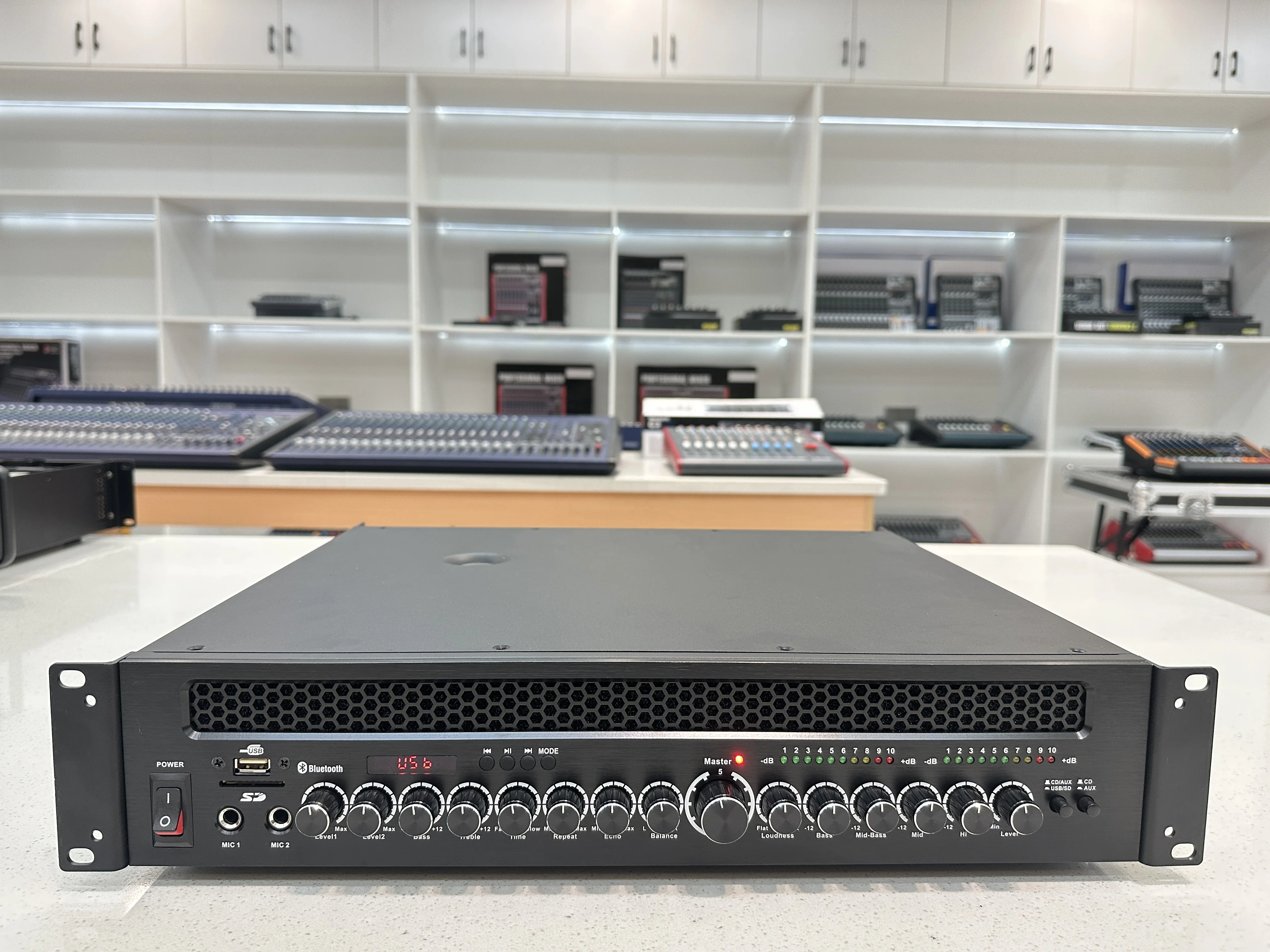 K680 with Blue-tooth 2-Channel 2U Karaoke Power Amplifier 400W*2CH Class AB for KTV Room