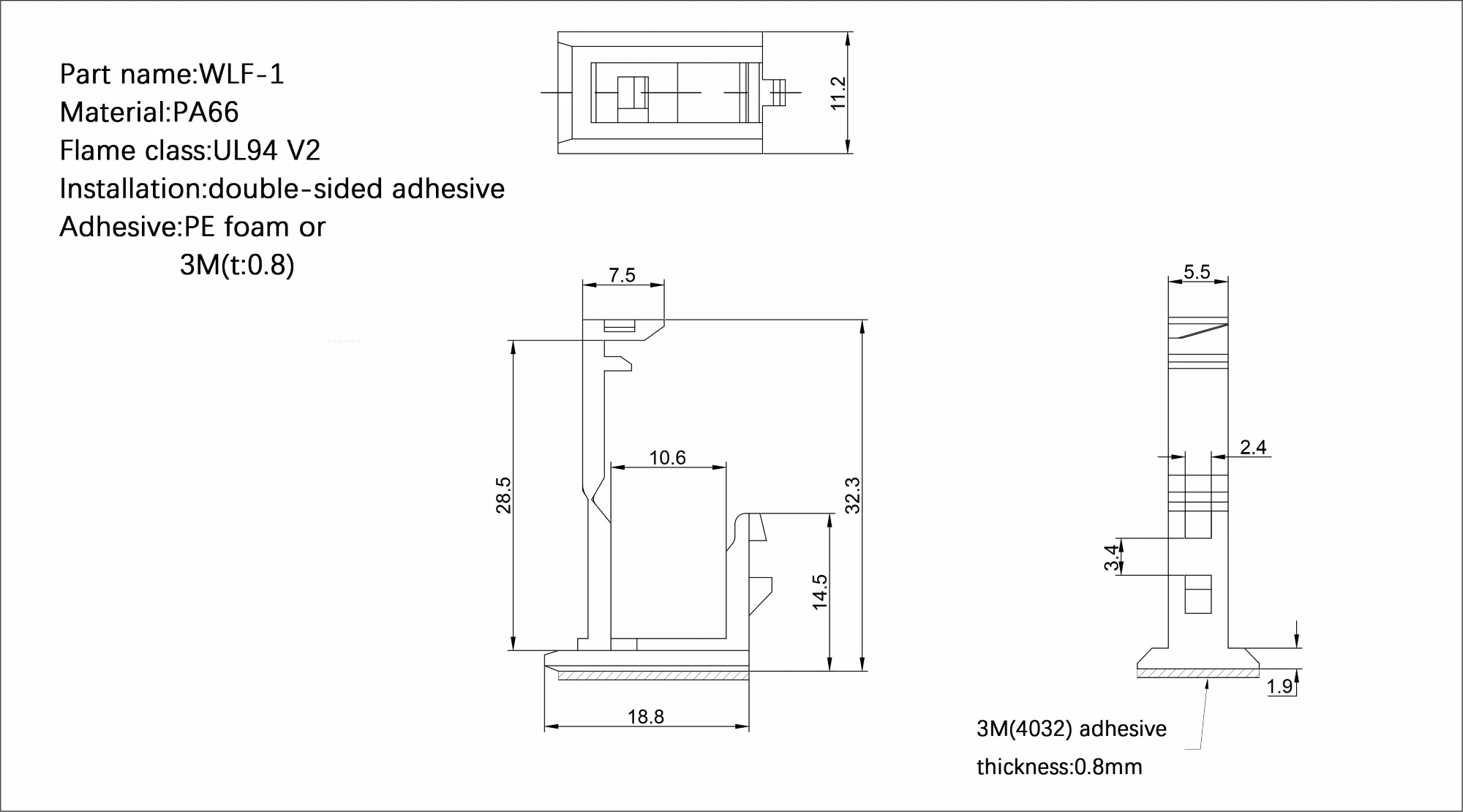 ALF-1 Ready to ship Self-Adhesive Wire Tie Cable Clamp Plastic Fixation Clips Electric Wire Organizer Wiring Accessories