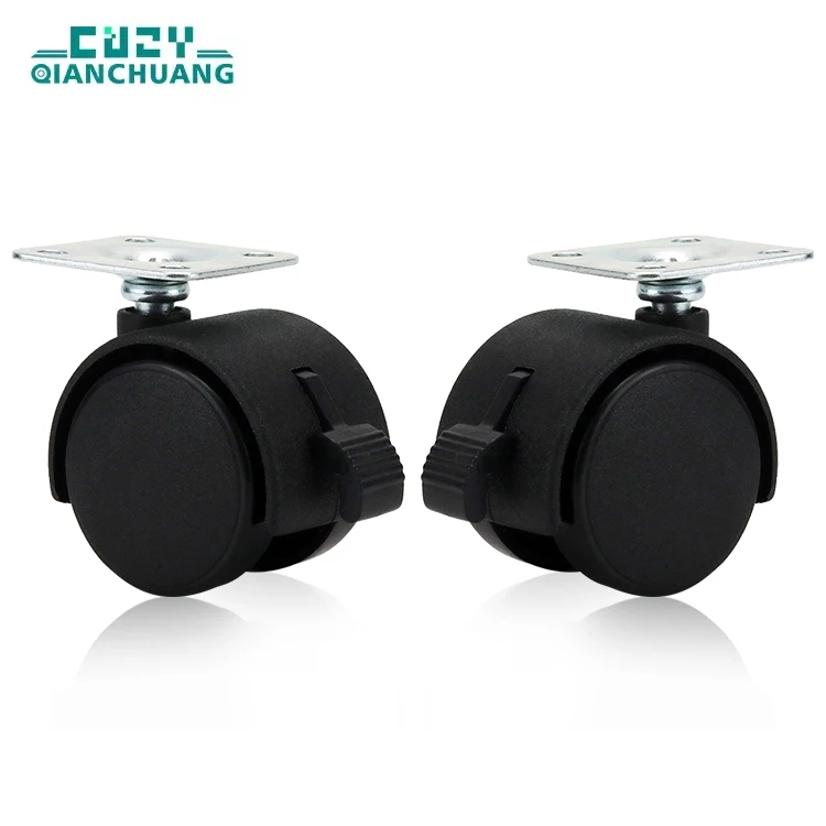 New Arrival Nylon PP Material 1.5 Inch  Bookshelf Cabinet Rack Plate Furniture Caster Wheel