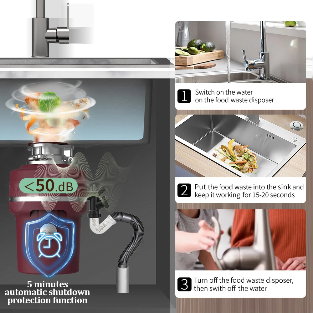 Smart Home used garbage disposal 1hp 220v 750w food