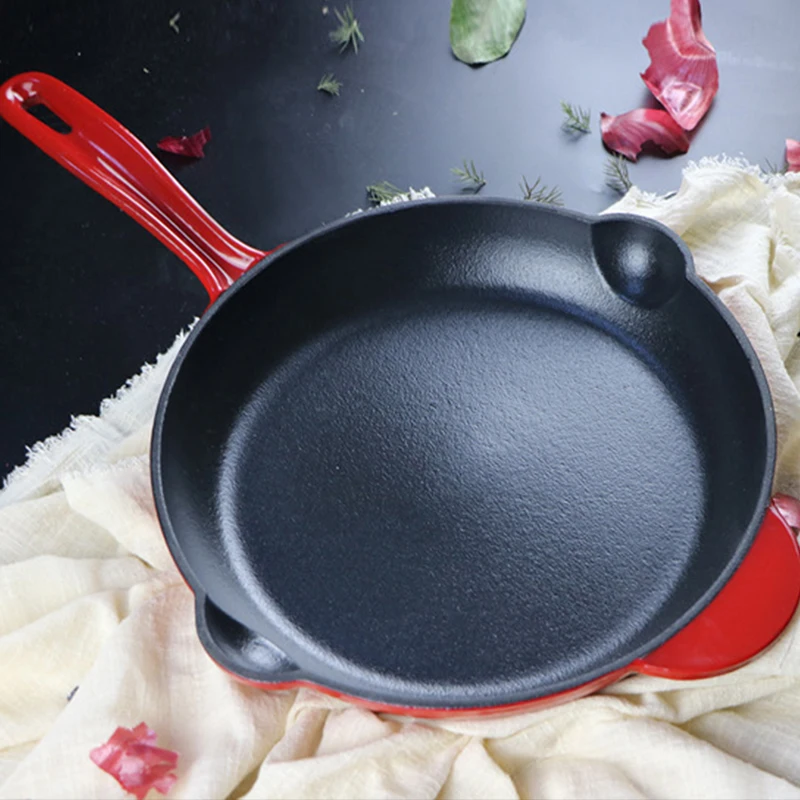 Лидер продаж чугунные сковородки/сковороды с красной