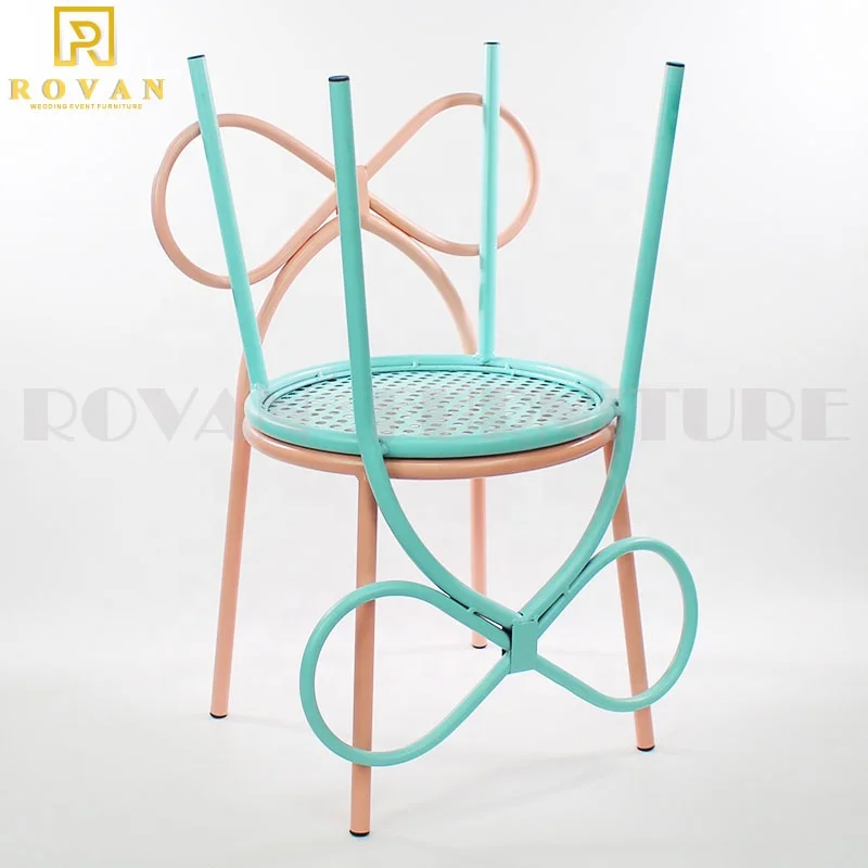 Simple lounge Home study kids metal iron stackable chairs for children party and wedding chair