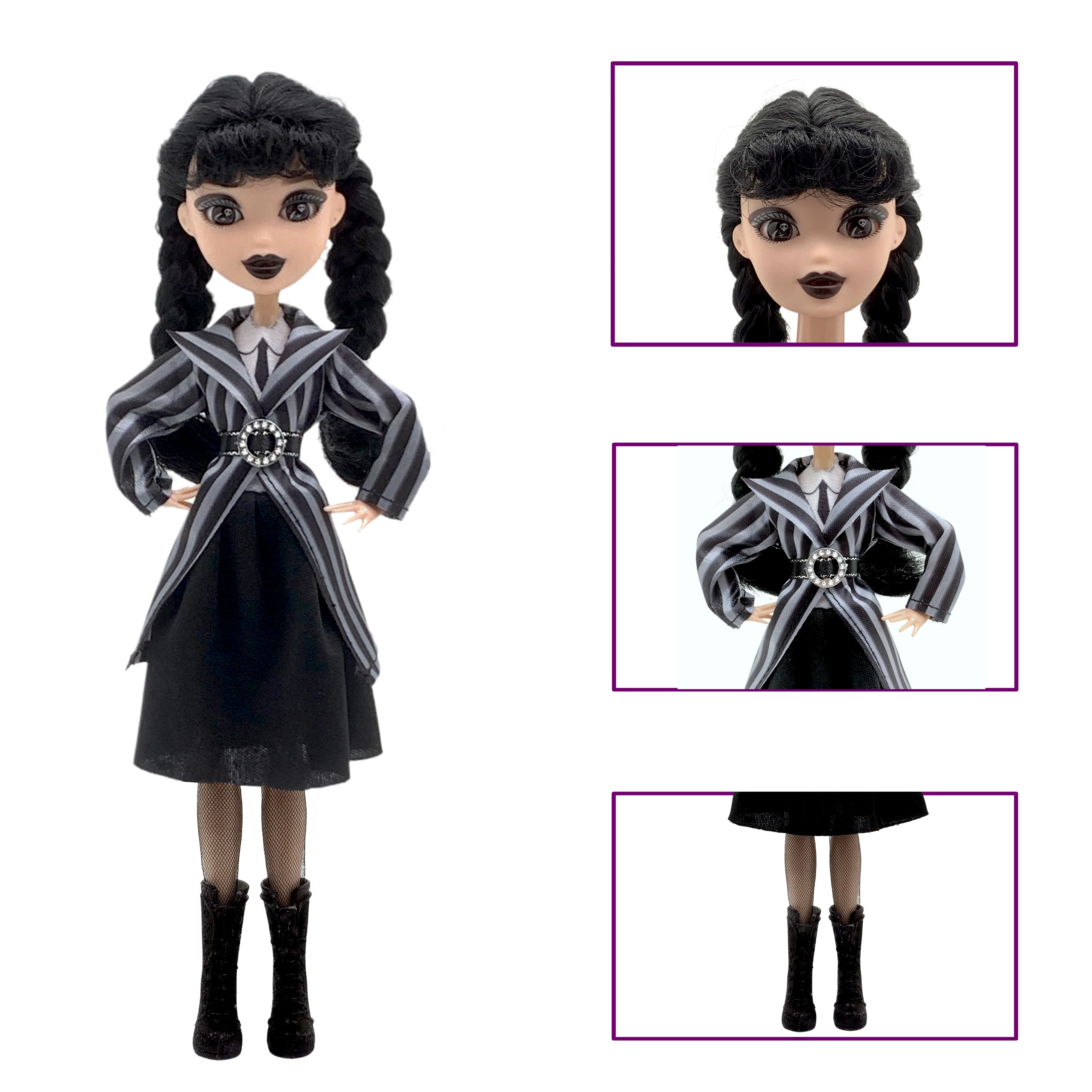11inch Hot Sale Wednesday Addams Dress up Dolls Gothic Colorbox Girls Gift For Kids Clothing Doll Plastic