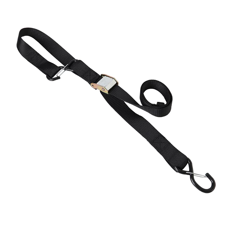 Heavy Duty 1.5 Inch 38mm 2500lbs Motorcycle Tie Down Strap with S Hooks for Cargo Lashing