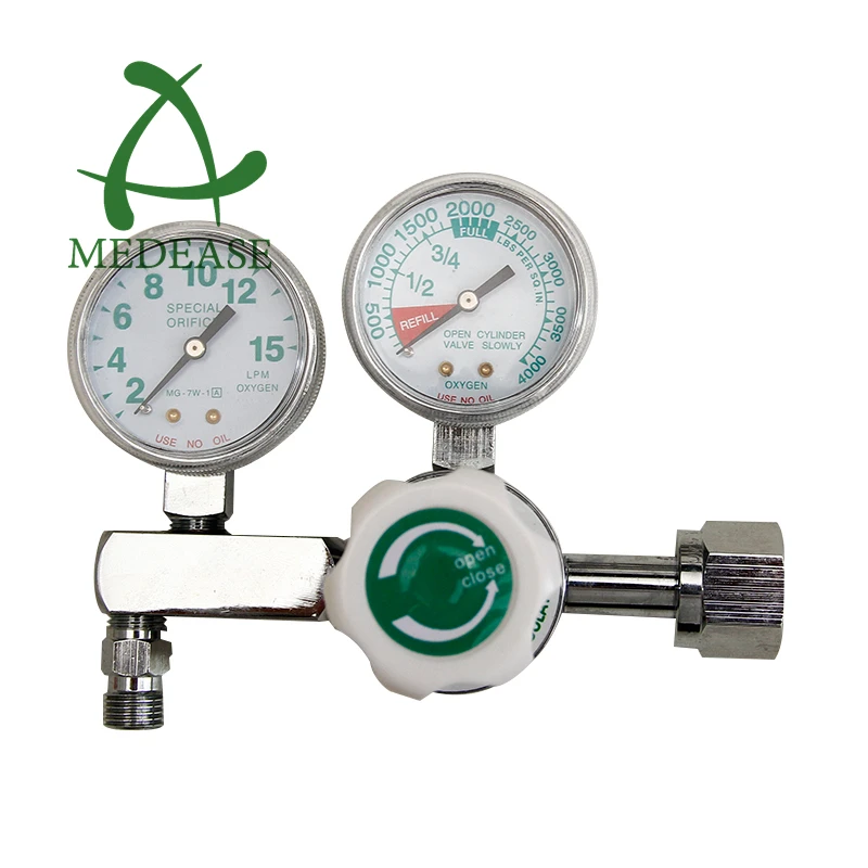 MEDEASE All Brass Material Cga540 Style Medical Oxygen Regulator For Cylinder Regulator