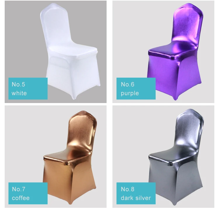 Spandex Stretch Gold Metallic Wedding Chair Covers for Party Events Decorations