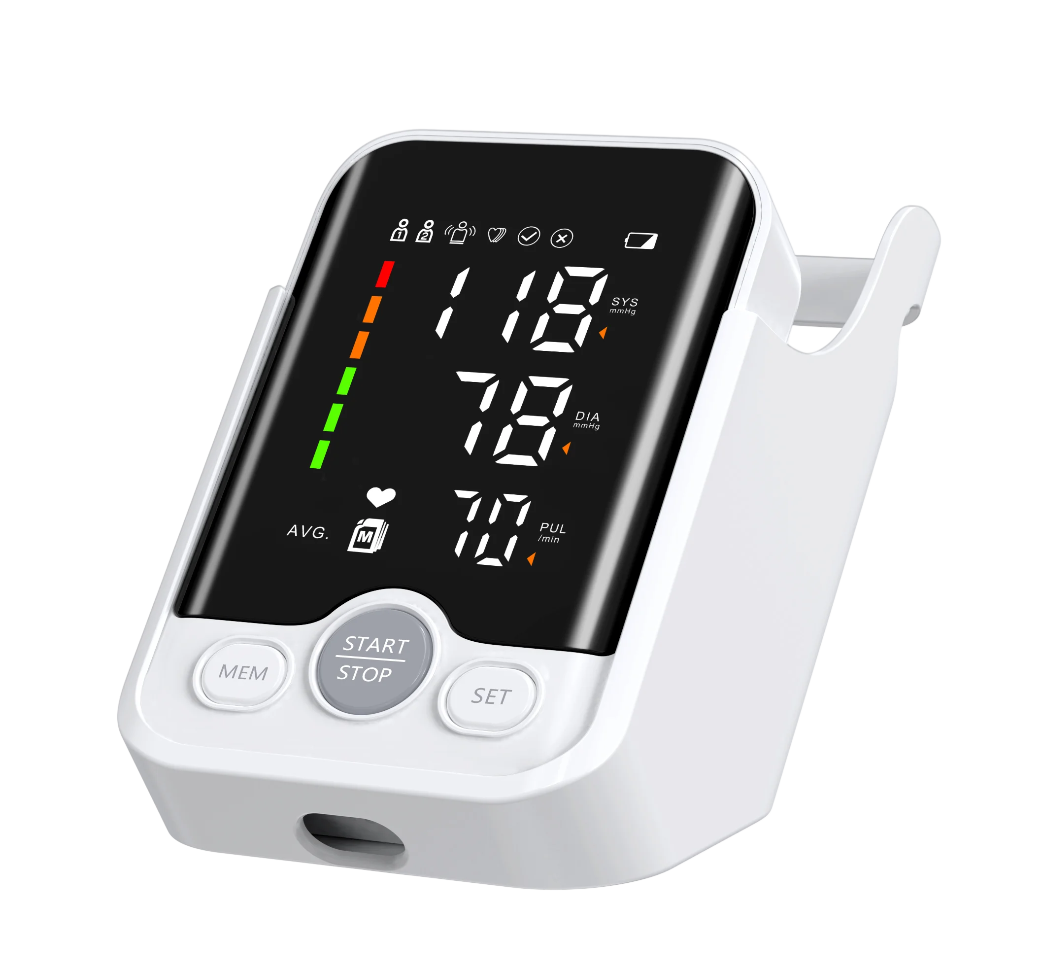 Maquina de pressao arterial de arm portatil com base de armazenamento Monitor de pressao arterial eletronic Smart LED