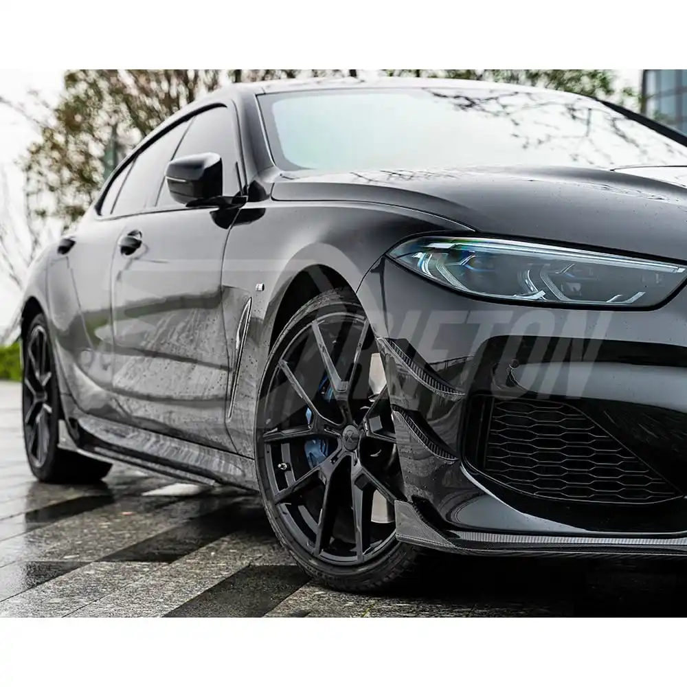 TAKD Style Dry Carbon Fiber Front Bumper Canards For BMW 8 Series G14 G15 G16