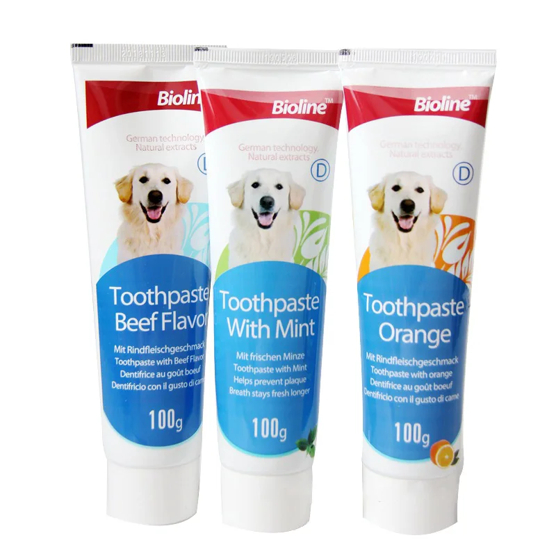 Bioline pet dog toothpaste dental calculus mint flavor oral cleaning bad breath care products dog toothpaste