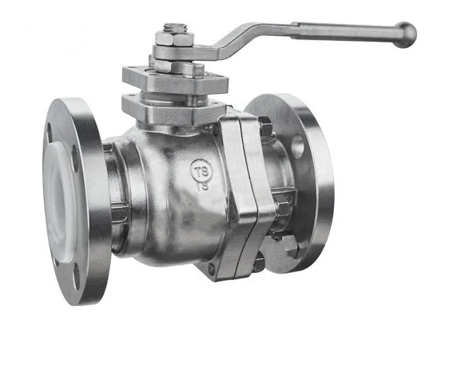 Высококачественная 4-дюймовая углеродистая сталь PTFE/PFA облицованный Фтор шаровой клапан фланцевого типа С червячным приводом для кислотостойкой химической промышленности