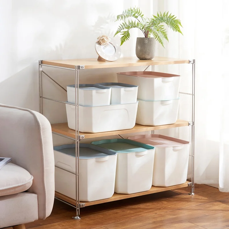 Bins Plastic Organizer Storage Box Plastic Home Storage Basket With Lid