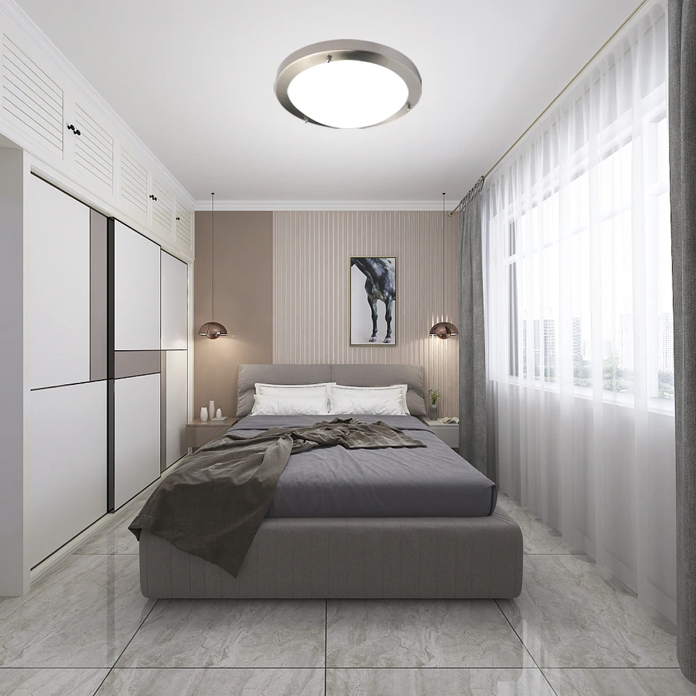 IMVSINCERE LED 12W IP44 Glass Ceiling Lights, 18cm, 4000K, 600LM, Lighting for Bathroom, Kitchen, Hallway, Office, Corridor, F