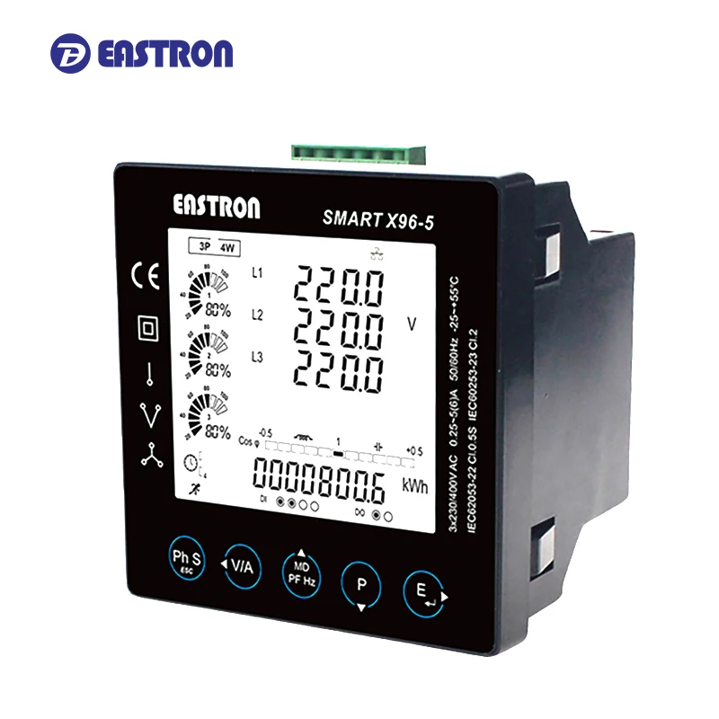 Smart X96-5F~J Three Phase Multifunction Measurements RS485 Modbus LCD Smart Panel Meter Digital