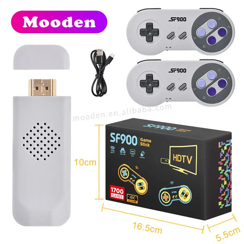 SF900 Game Stick 16bit Retro Video Game Console HD Out TV Gaming Consola Built in 5000+ Classic Games