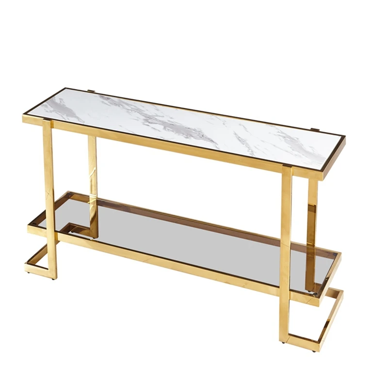 Golen Modern marbling Modern Console Table/Desk Shelf Stand Sofa Entryway Hall Furniture white console table