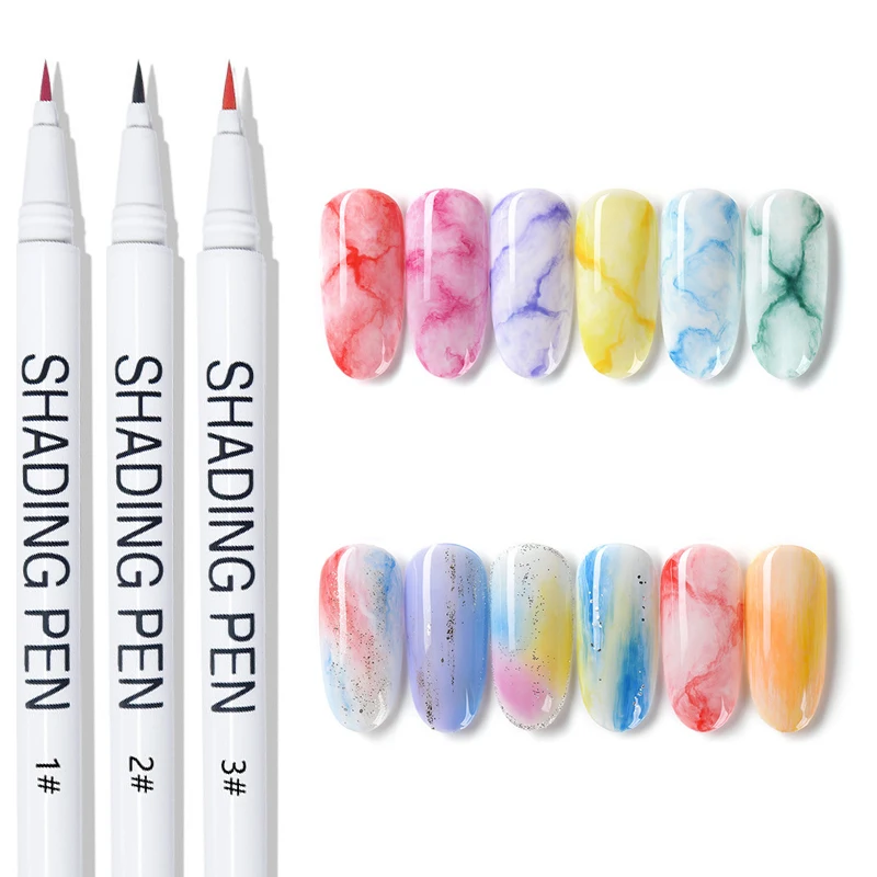 15 Colors 3D Nail Art Marker Pen Watercolor Brush Marker Pen DIY Nail Marker Sketch Drawing Paint Nail Beauty Pen Art Supplies