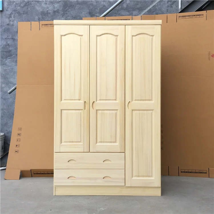 Wooden almirah furniture designs in bedroom wall