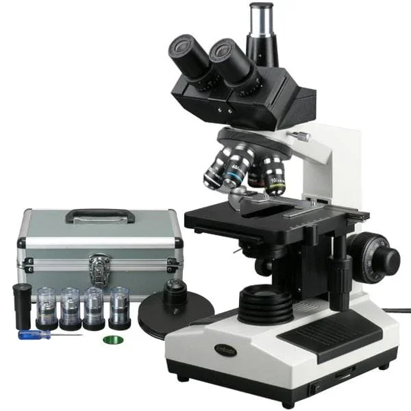 AmScope 40X-2000X Trinocular Phase-contrast Microscope w/ Turret Condenser