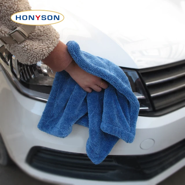 Высокое качество 1200gsm двухстороннее плюшевое скрученное утолщенное полотенце из микрофибры для автомобиля