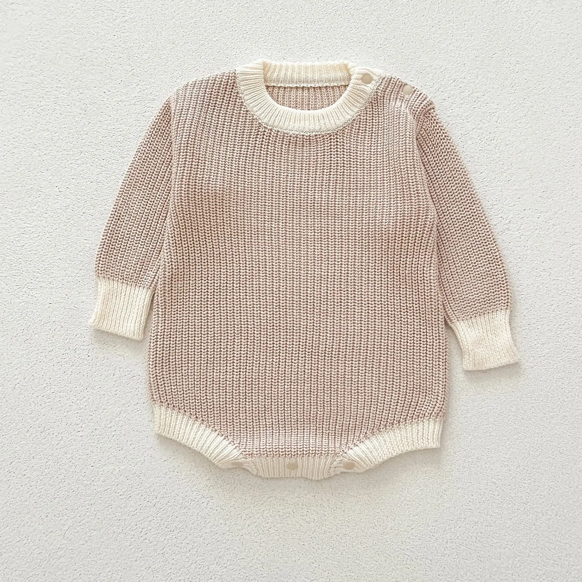 Baby clothing autumn cotton knit jumpsuit sweater go out ha clothes different color bag fart clothes crawling suit