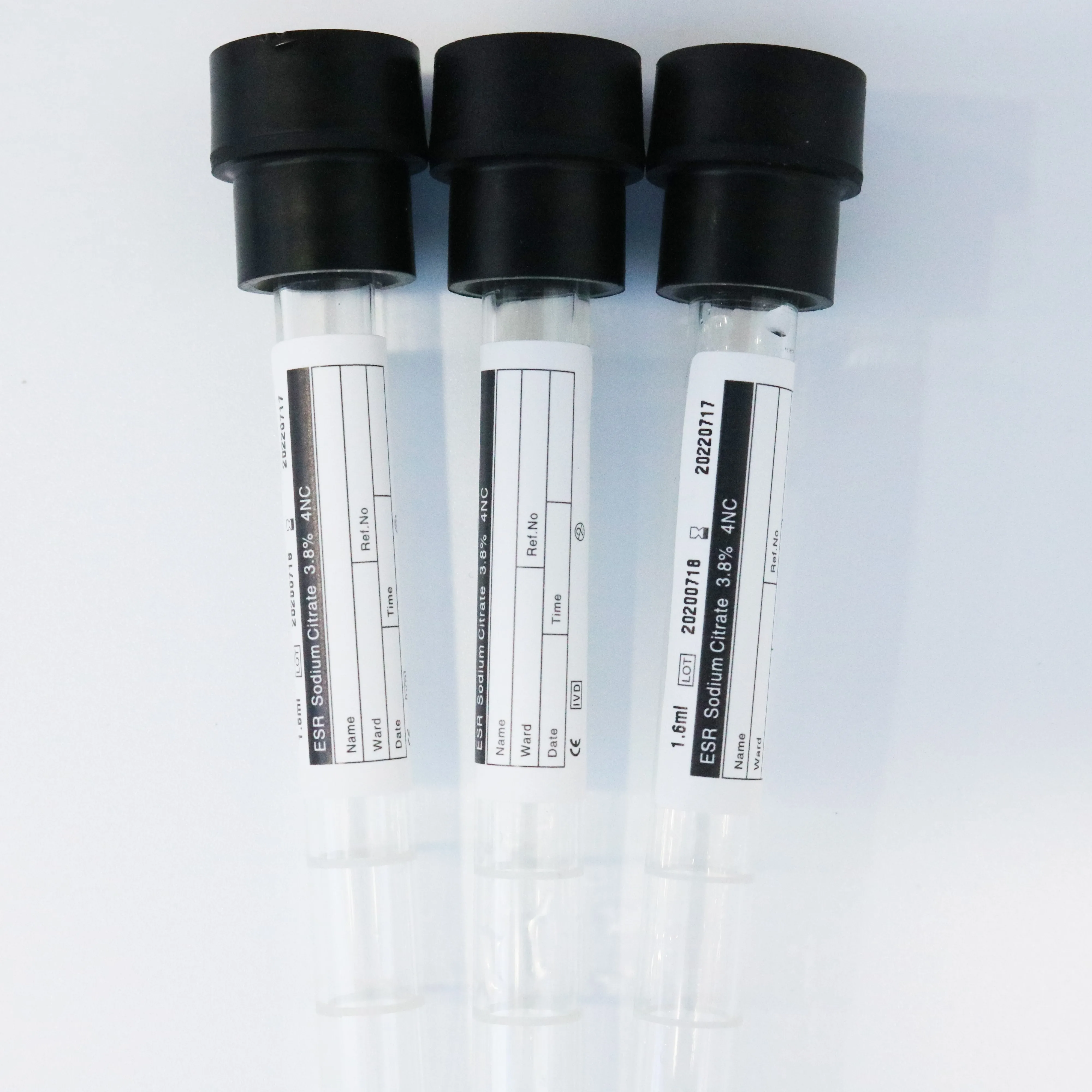 
ESR tube blood collection 4nc PET and glass tube 1.28 ml 8*120mm 9*120mm 3.8% sodium citrate 