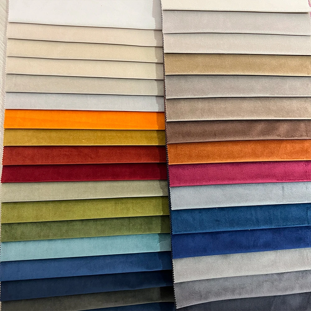 For Sofa Fabric High Quality Holland Velvet Face with Nonwoven or Fleece Backing Plain Multi Color Sofa Fabric