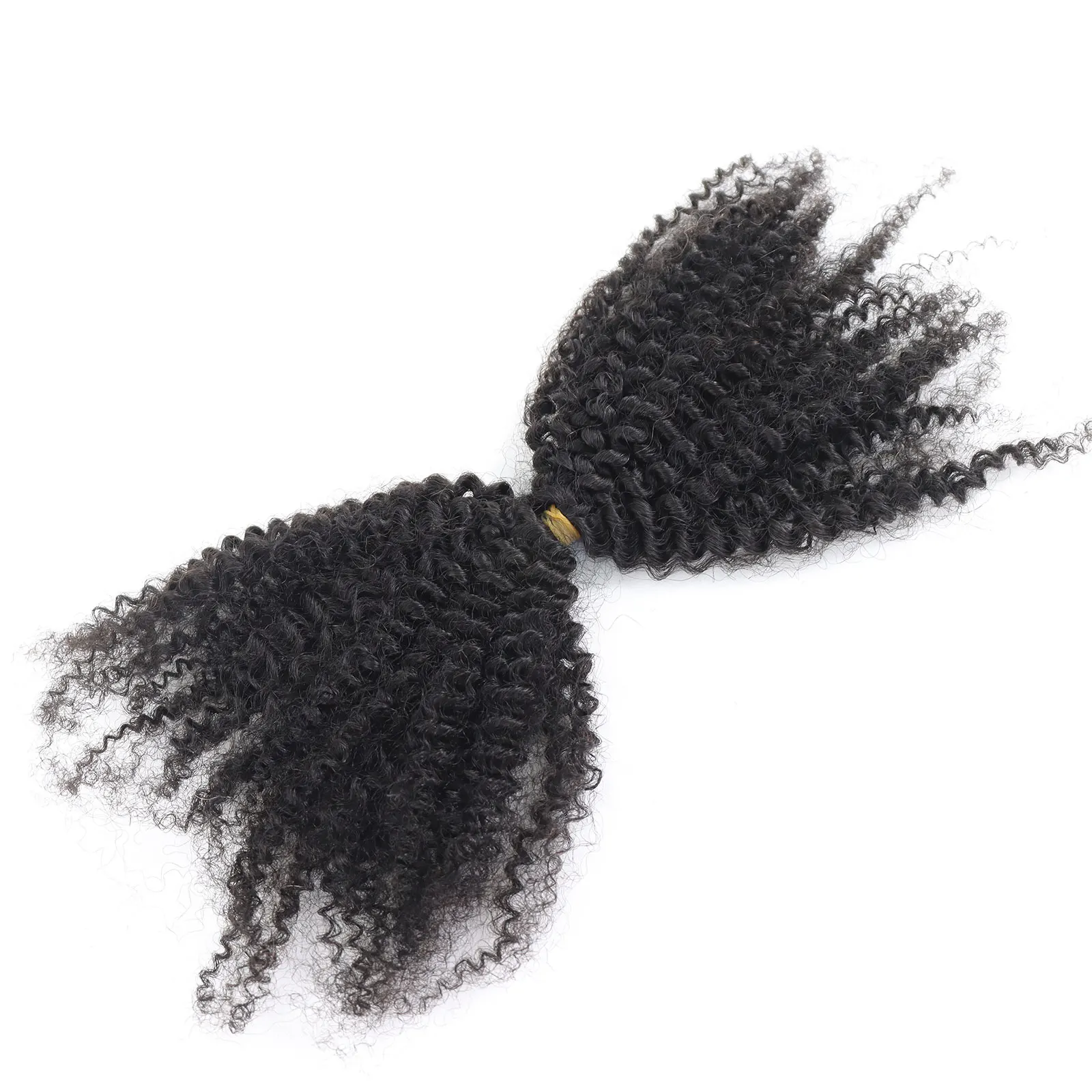 Natural Color Crochet Braid Human Hair Bulk Natural Color Virgin Brazilian Knots Hair Extension For Black Women 3C4A Kinky Curly