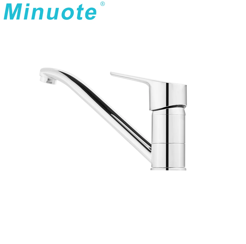 Body Sink Mixer Tap Single Handle Kitchen Faucet Cheap Price Long Spout Chrome Brass New Hot and Cold Water Single Hole Modern