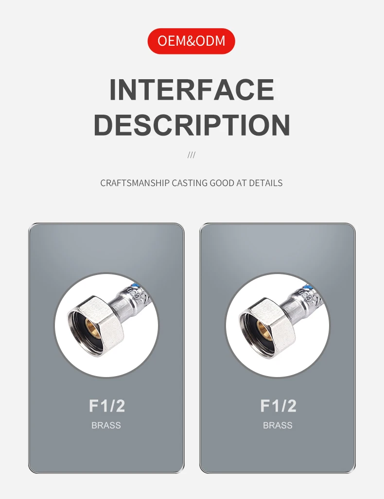 Stainless Steel Flexible Braided Metal Hose For Wash Basins Inlet Hose Water Pipe