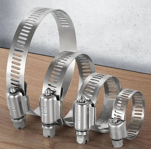 Stainless Steel Worm Hose Clamps Adjustable Metal Band Clamp for Water Pipe Automotive Plumbing Marine Application and Fuel Line