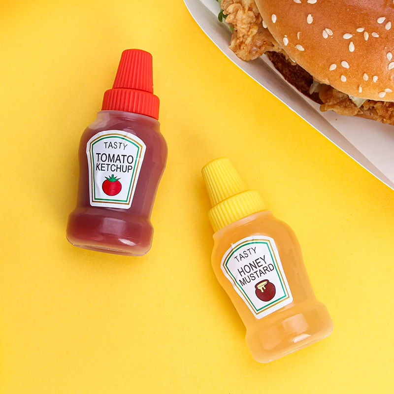 Kitchen Portable Seasoning Bottle Mini Ketchup Bottle Portable Small Pot Salad Sauce Ketchup Honey Mustard 25ml