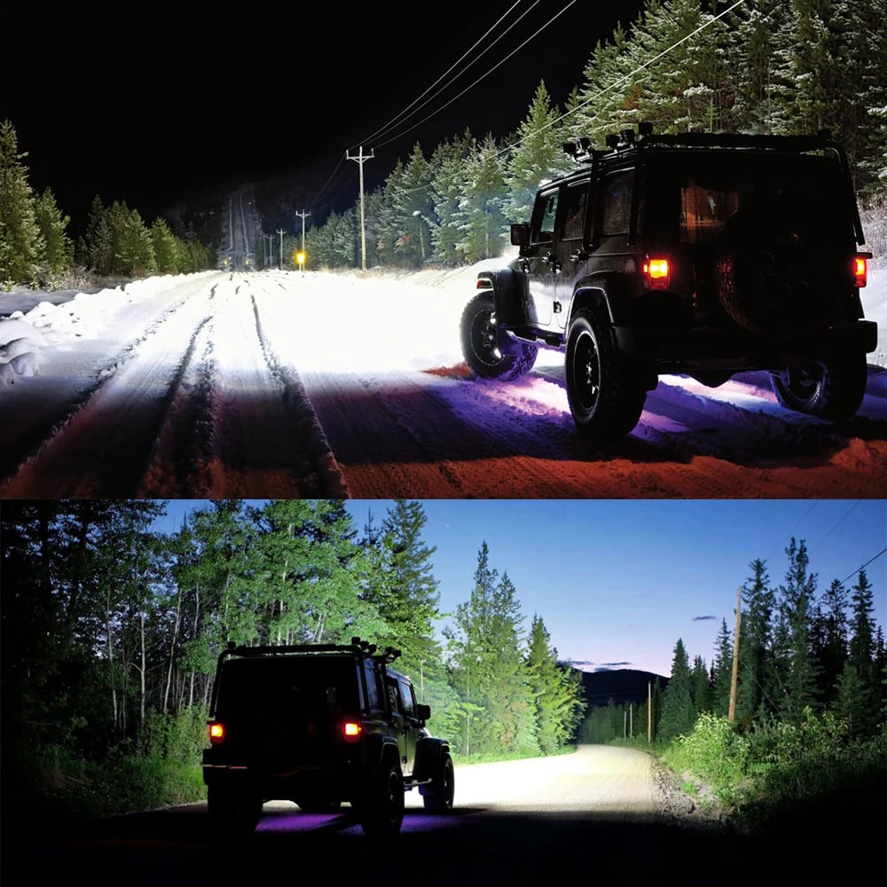 KEEN Square 5 inch LED Work Lamp for Car ATVS 4x4 Offroad Camping Light High/Low Beam Off Road Spotlight LED Auto Accessories