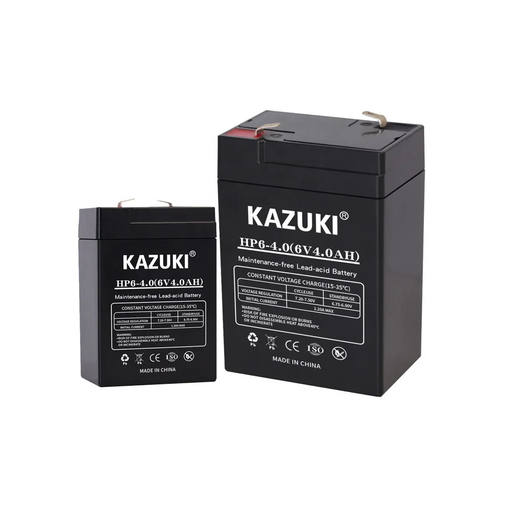 KAZUKI 6V4factory wholesale MF lead acid AGM sealed small capacity ups battery 6V4AH ups battery