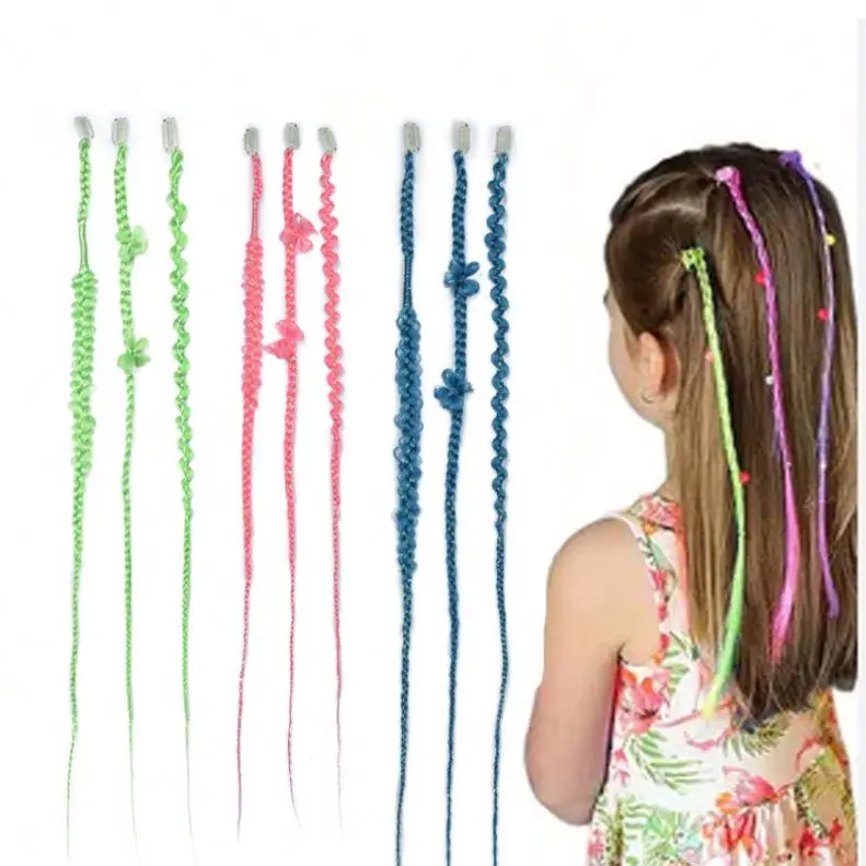 children clip in extensions, factory unique design clip in hair for kids