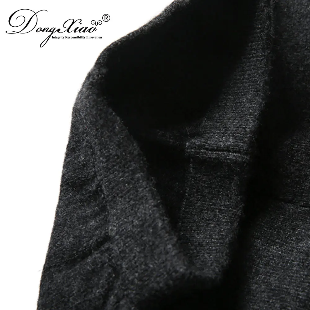 high waist elastic band wool winter thicker woman long pants