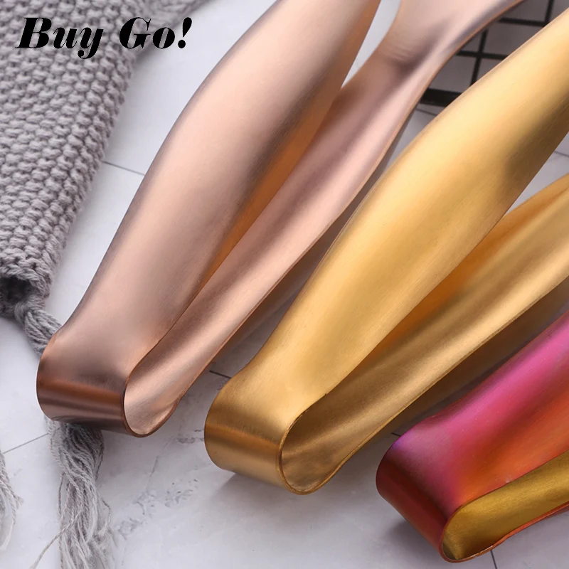 Food Grade Toothed Non Slip Stainless Steel BBQ Kitchen Cooking Food Serving Tongs