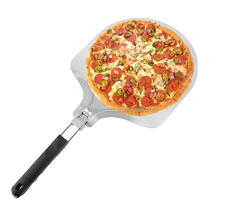 Складной пластиковый кухонный инструмент с деревянной ручкой, лопатка для пиццы, лопатка для пиццы из нержавеющей стали, лопатка для пиццы и пирога