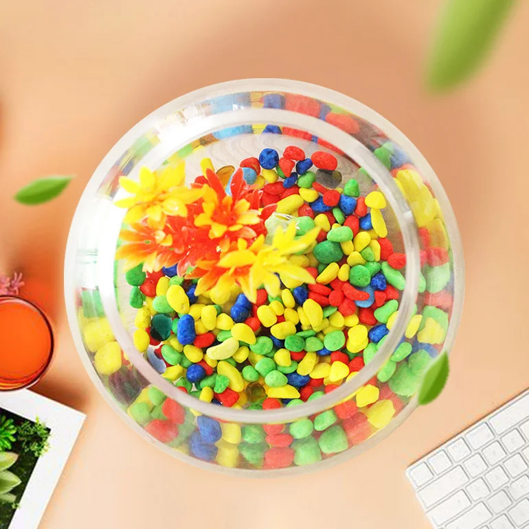 Round Glass Fish Tank Globe Ecological Fish Bowl Terrarium Glass Aquariums for Home Hotel Fish Size