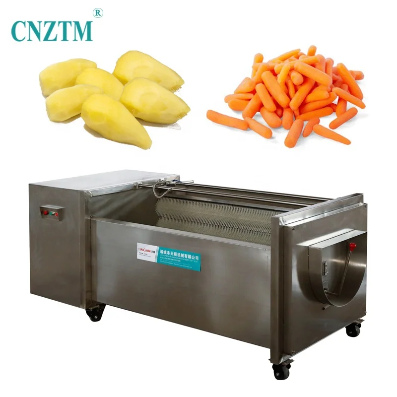 Industrial Automatic Fresh Onion Brush Washing Cleaning Peeler Auto Ginger Potato Onion Peeling Machine