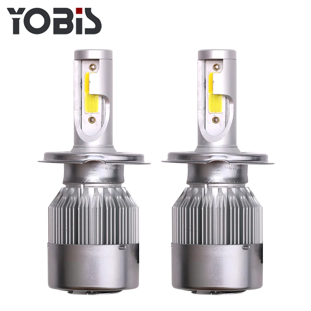 Yobis оптовая продажа автомобильные системы интимные аксессуары C6 H4 LED Hadlamps светодиодные фары лампы с двойной цвет