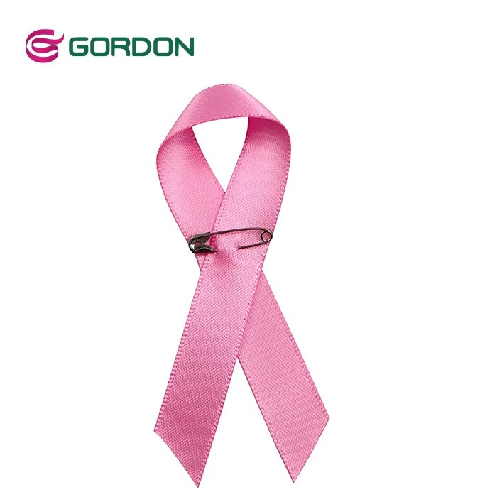 Gordon Ribbons Pink Bow Ribbon Awareness Breast Cancer Ribbon With Metal Safety Pin