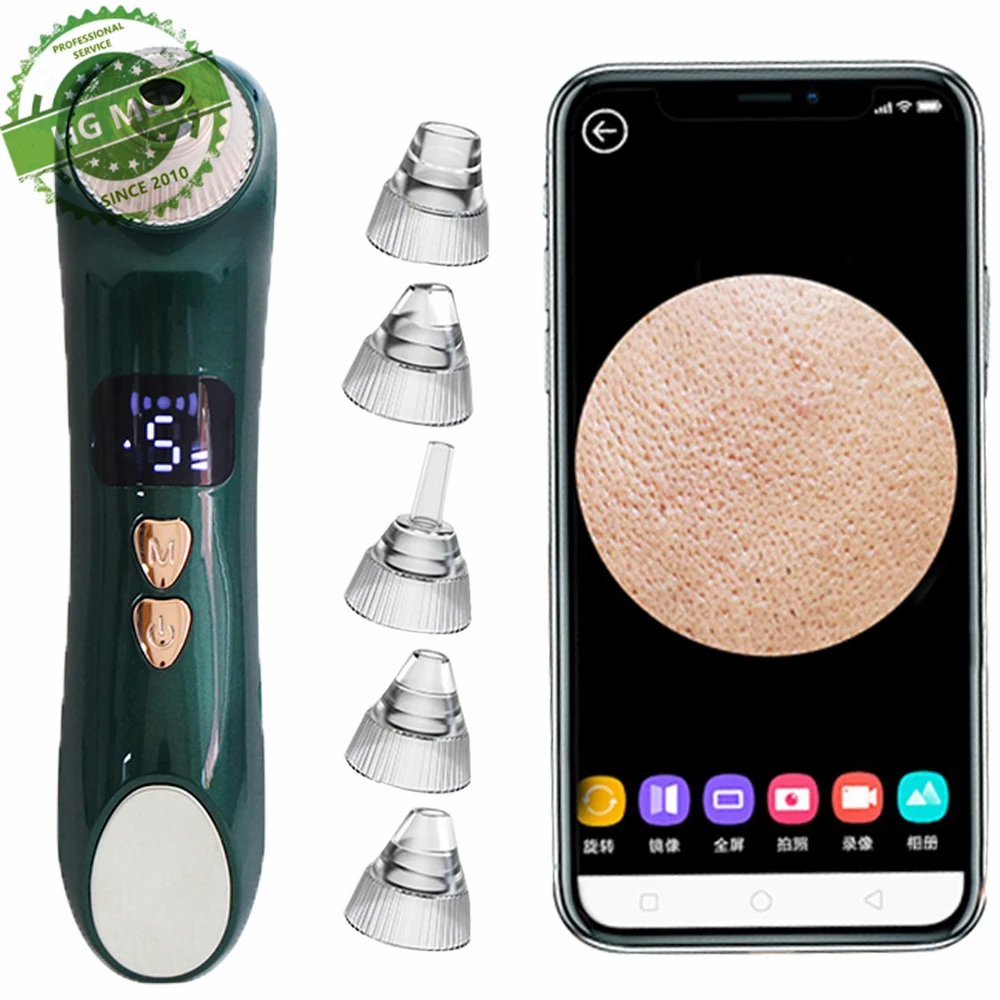Blackhead Remover Pore Vacuum Camera Pore Cleaner Acne Remover Electric Heating Nose Face Deep Cleansing WIFI Microscope