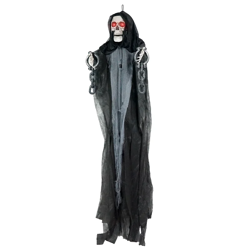 Life Size Animatronics 2024 Halloween Home Decorations Accessories Horror Hanging Ghost Animated With Glowing Eyes