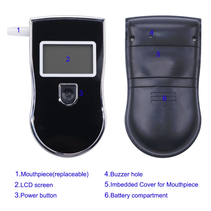 Breathalyzer Digital Alcohol Tester Detector Breath Analyzer Portable with LCD Display Keychain