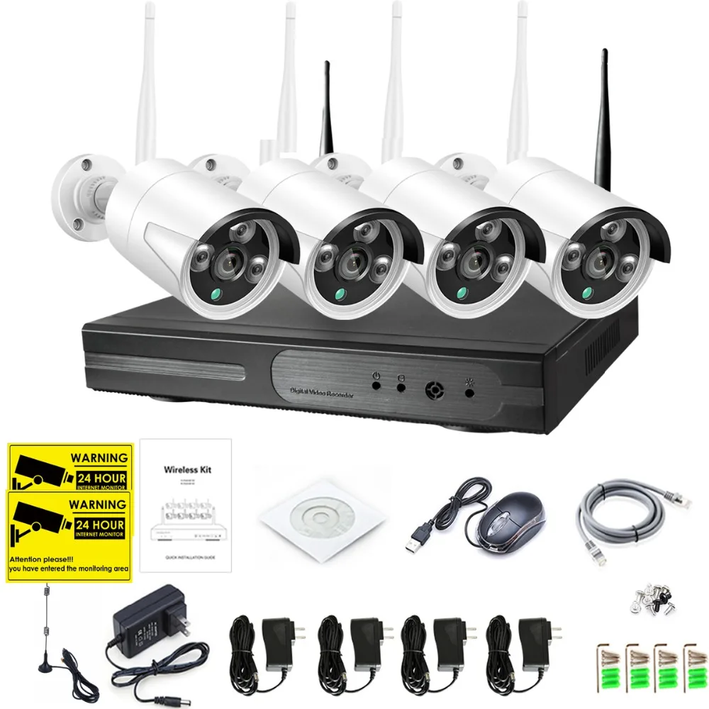 4ch 3mp wireless camera system Outdoor Security System wifi nvr kit