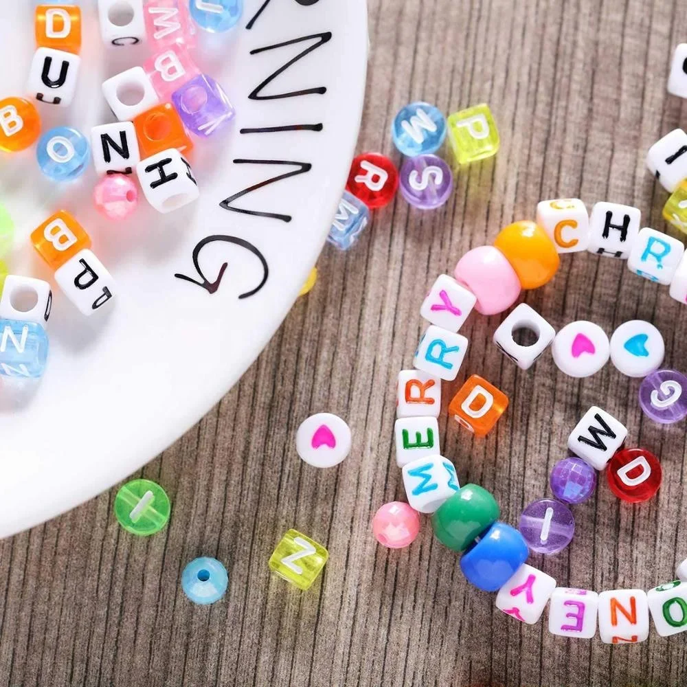 DIY Acrylic Alphabet Letter Beads for Kids Jewelry Making Set (200 pcs)